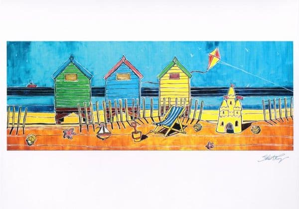 Beach Hut Coastal Card | Stuart Roy