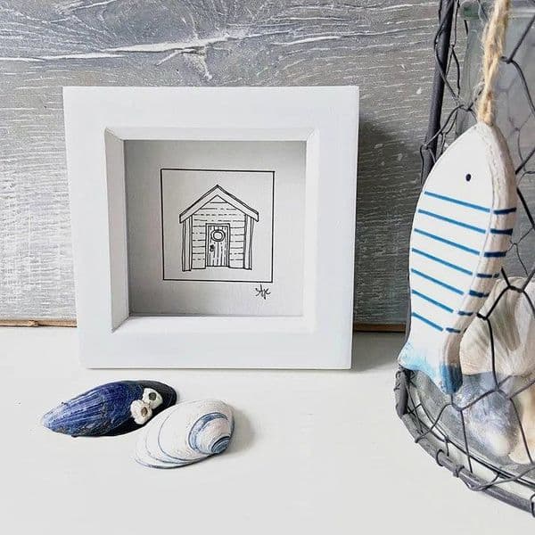 Beach Hut | Hand Drawn Illustration | Limited Edition | Alison Collins