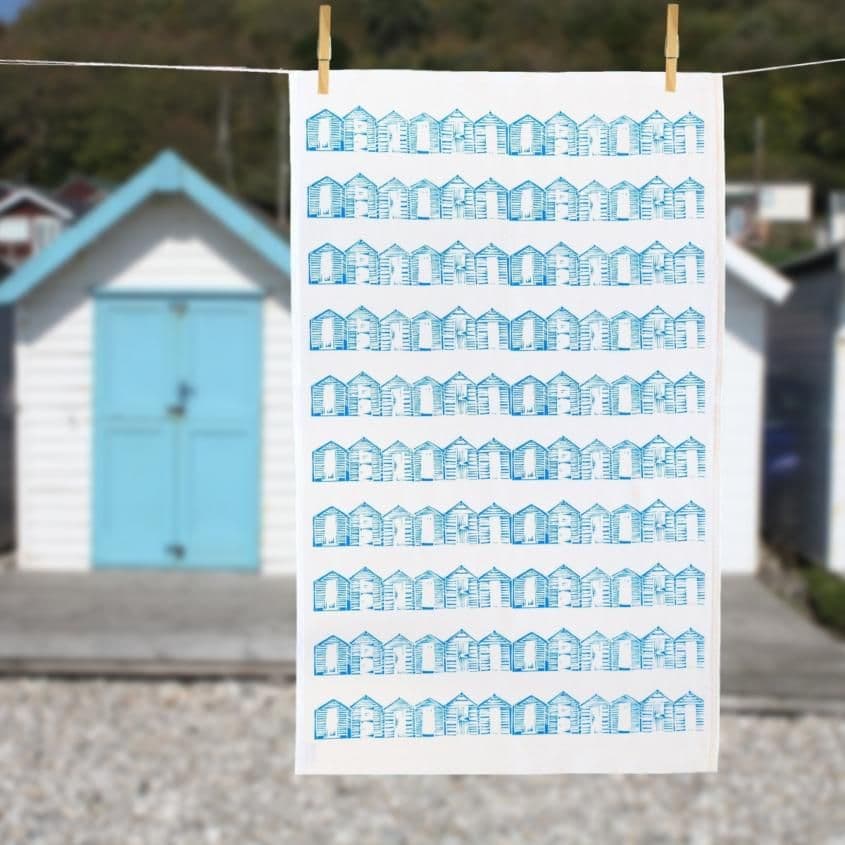 Beach Hut Tea Towel