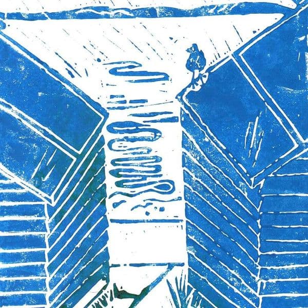 Beach Hut Two Lino Print | Linocut | Marnie Baker