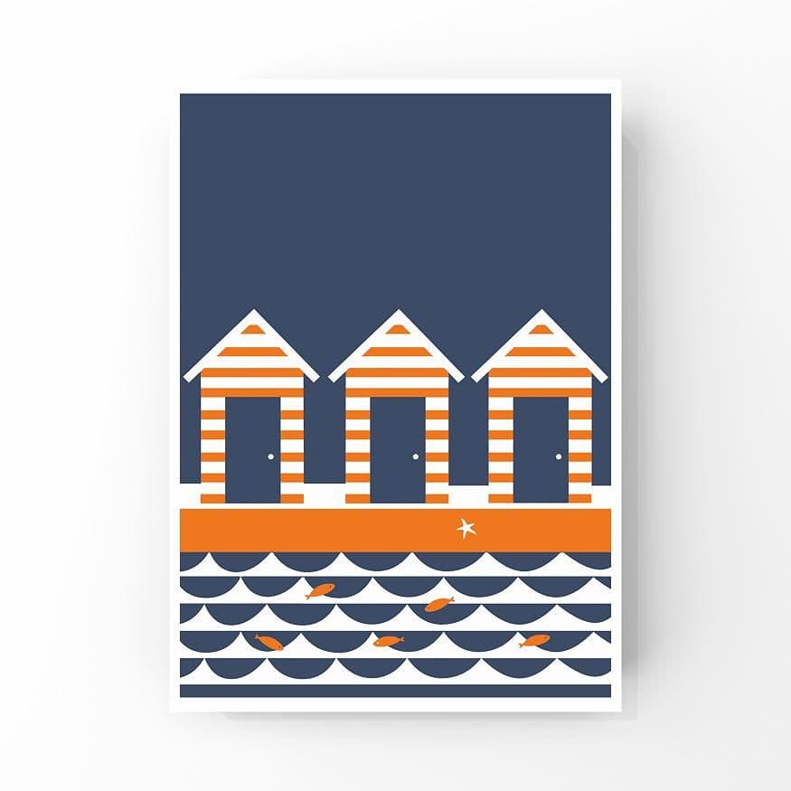 Beach Huts – A4 Print