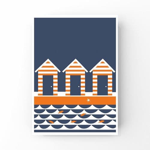Beach Huts – A4 Print