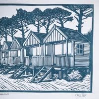 Beach Huts in the Gloaming Print | Chris Taylor