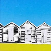 Beach Huts Yellow Print | Giclee Print | Sophie Mutter