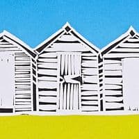 Beach Huts Yellow Print | Giclee Print | Sophie Mutter