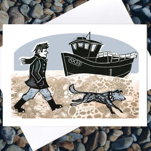 Beach Walk Coastal Card | Fiona Horan