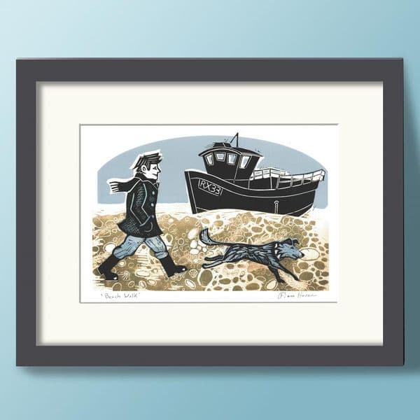 Beach Walk | Coastal Art Print | Fiona Horan