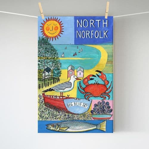 Big Blue Sky Boat - North Norfolk – A3 art print