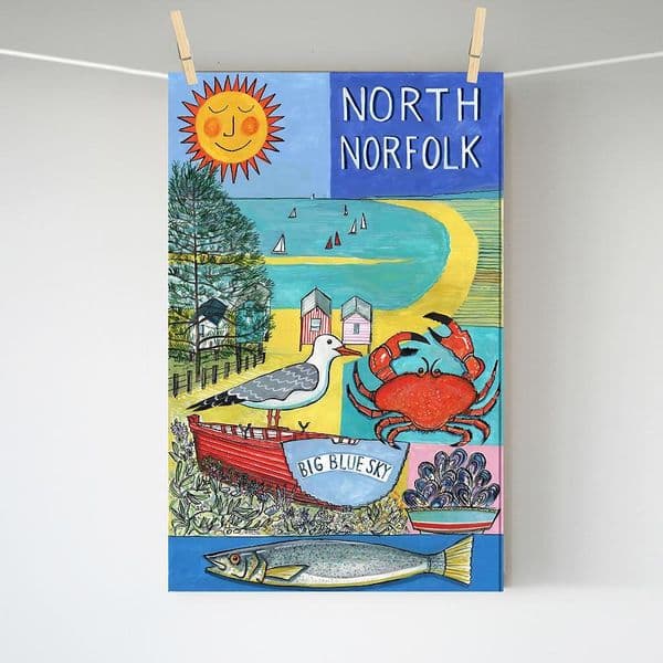 Big Blue Sky Boat - North Norfolk | A3 Art Print | Andrew Ruffhead