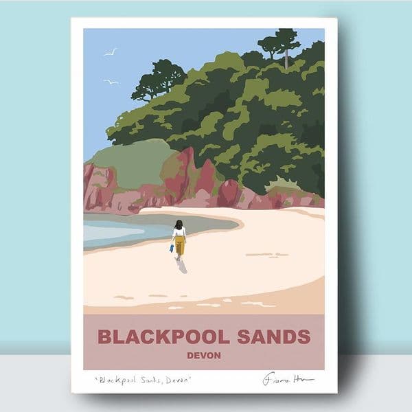 Blackpool Sands Devon |Coastal Art Print | Fiona Horan