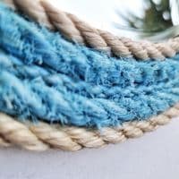 Blue & Beige Recycled Rope Mirror | Wall Mirror | Rachel White