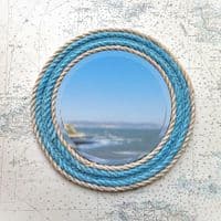 Blue & Beige Recycled Rope Mirror | Wall Mirror | Rachel White