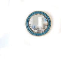 Blue & Beige Recycled Rope Mirror | Wall Mirror | Rachel White