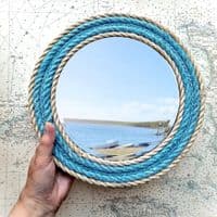 Blue & Beige Recycled Rope Mirror | Wall Mirror | Rachel White