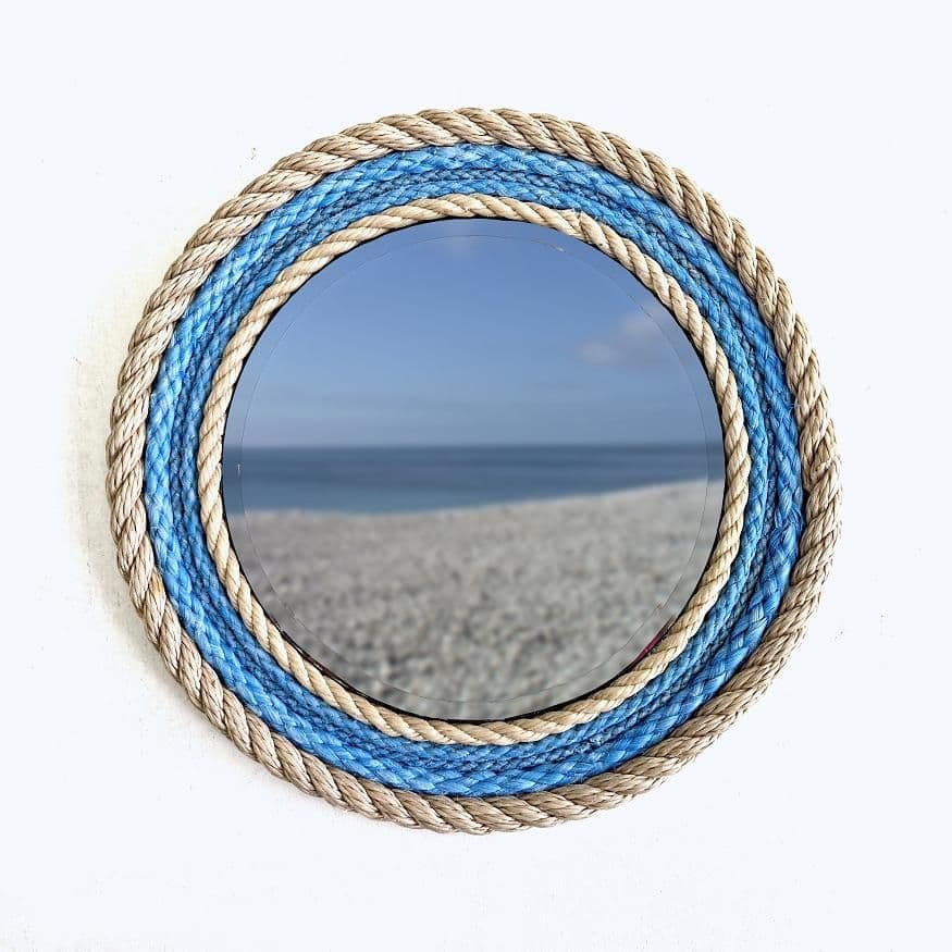 Blue & Beige Recycled Rope Mirror