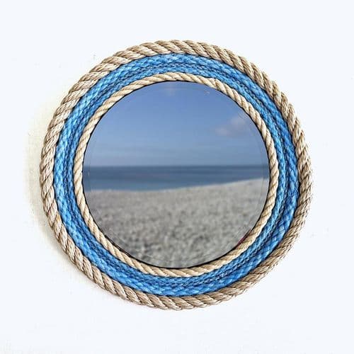 Blue & Beige Recycled Rope Mirror