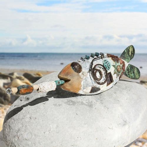 Blue Fish – Driftwood Art Hanging