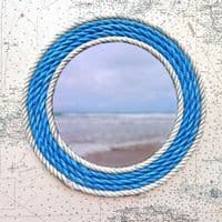 Blue & Pearl Recycled Rope Mirror | Wall Mirror | Rachel White