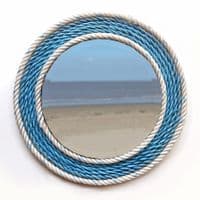 Blue & Pearl Recycled Rope Mirror | Wall Mirror | Rachel White