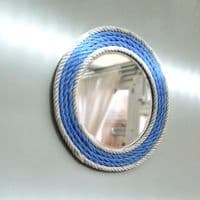Blue & Pearl Recycled Rope Mirror | Wall Mirror | Rachel White