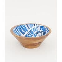 Blue Seashell Wooden Bowl
