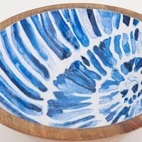 Blue Seashell Wooden Bowl