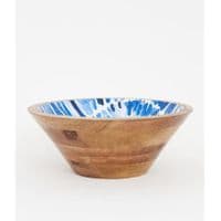 Blue Seashell Wooden Bowl