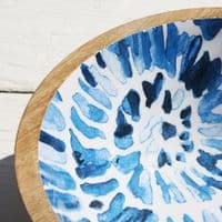 Blue Seashell Wooden Bowl