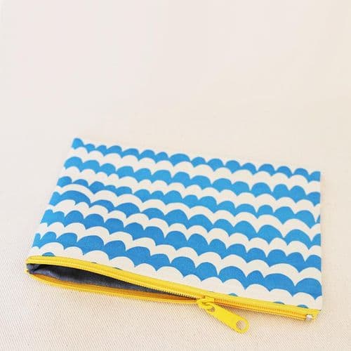 Blue Wave Zipped Pouch
