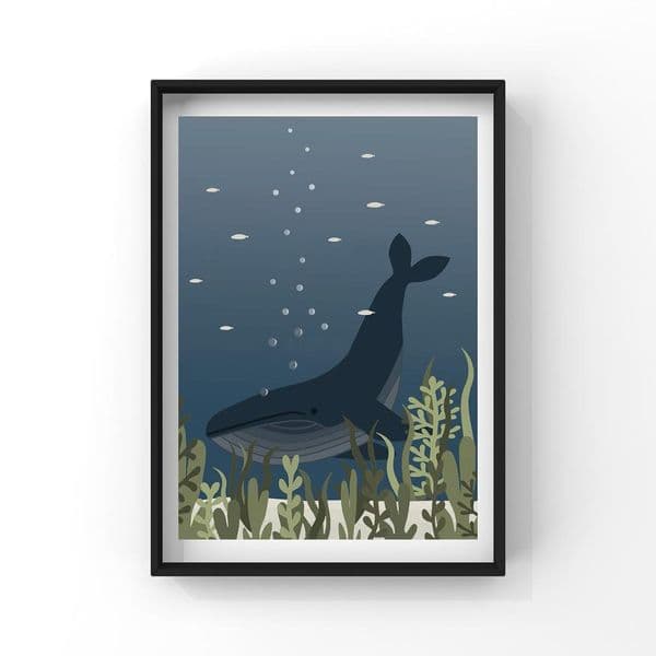 Blue Whale | A4 Print by Jo Thearle