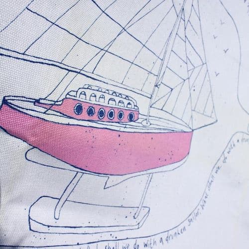 Boat in a Bottle Tea Towel