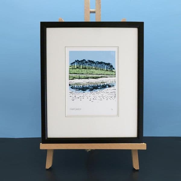 Budleigh Salterton Framed Linocut Print | Limited Edition | Richard Juniper