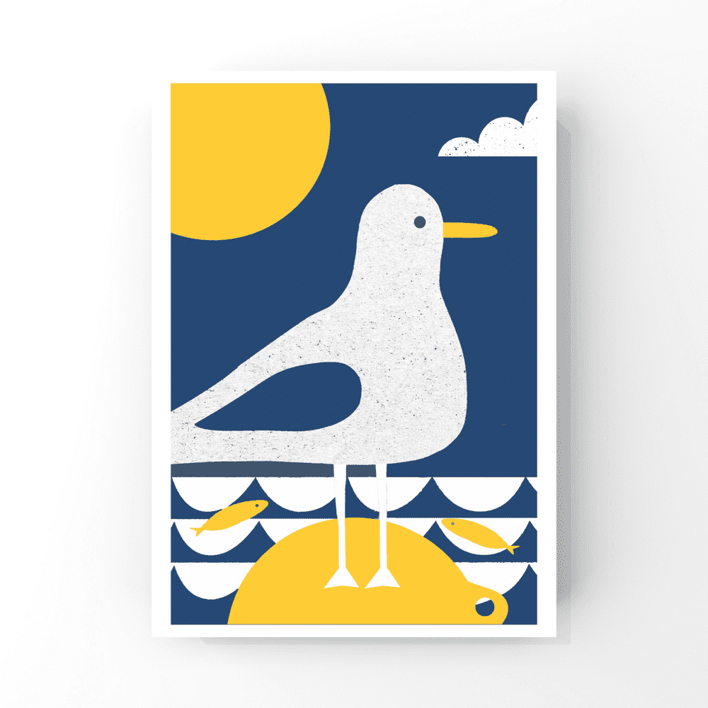 Buoy and Gull – A4 Print