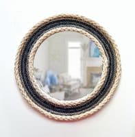 Charcoal Grey Recycled Rope Mirror | Wall Mirror | Rachel White