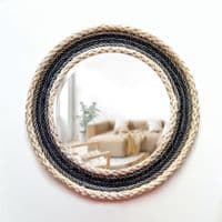 Charcoal Grey Recycled Rope Mirror | Wall Mirror | Rachel White