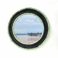 Charcoal & Seaweed Green Recycled Rope Mirror | Wall Mirror | Rachel White