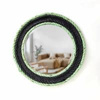 Charcoal & Seaweed Green Recycled Rope Mirror | Wall Mirror | Rachel White