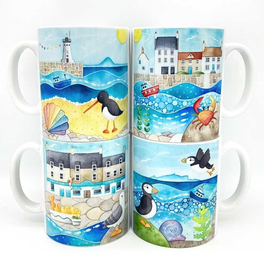 Coastal Mugs – Set of 4
