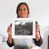 Coastal Path | Woodcut Print | Valerie Sims