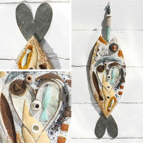 Copper Heart Fish - Wall Art Hanging