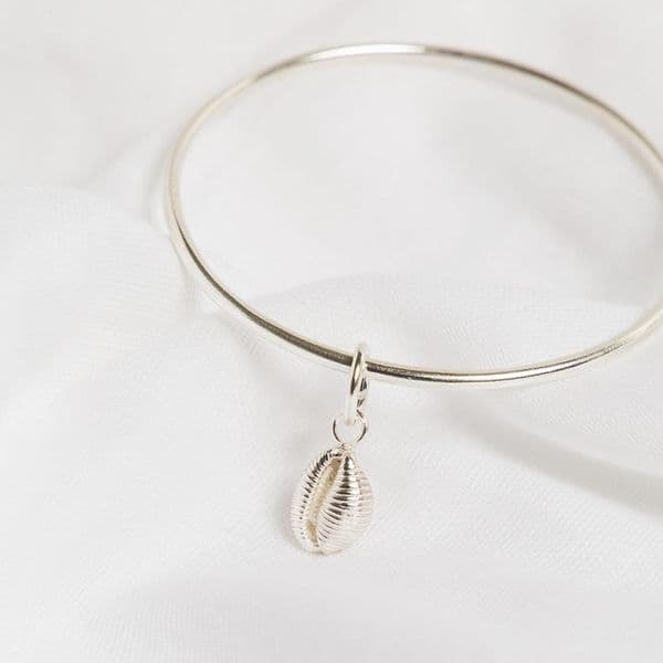 Cowrie Shell Bangle Bracelet | Silver Shells | Sarah Adams