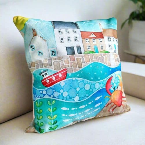 Crab at Crail Harbour – Cushion Cover