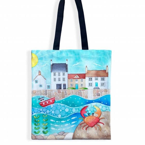 Crab at Crail Harbour - Shopping Tote Bag | Louise Stocker