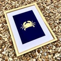 Crab Gold Foil Print | Metallic Art Print | Nichol Foster