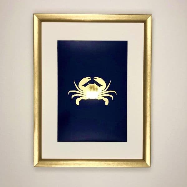 Crab Gold Foil Print | Metallic Art Print | Nichol Foster