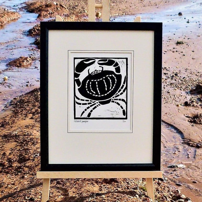 Crab Linocut Print