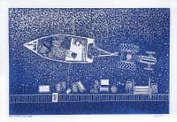 Cromer Crab Boat Linocut Print | Chris Taylor
