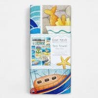 Curlew & Chip Shop Tea Towel | Coastal Tea Towel | Louise Stocker