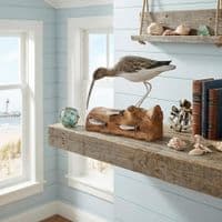 Curlew Fishing | Wooden Bird Carving