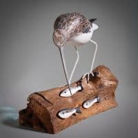 Curlew Fishing | Wooden Bird Carving